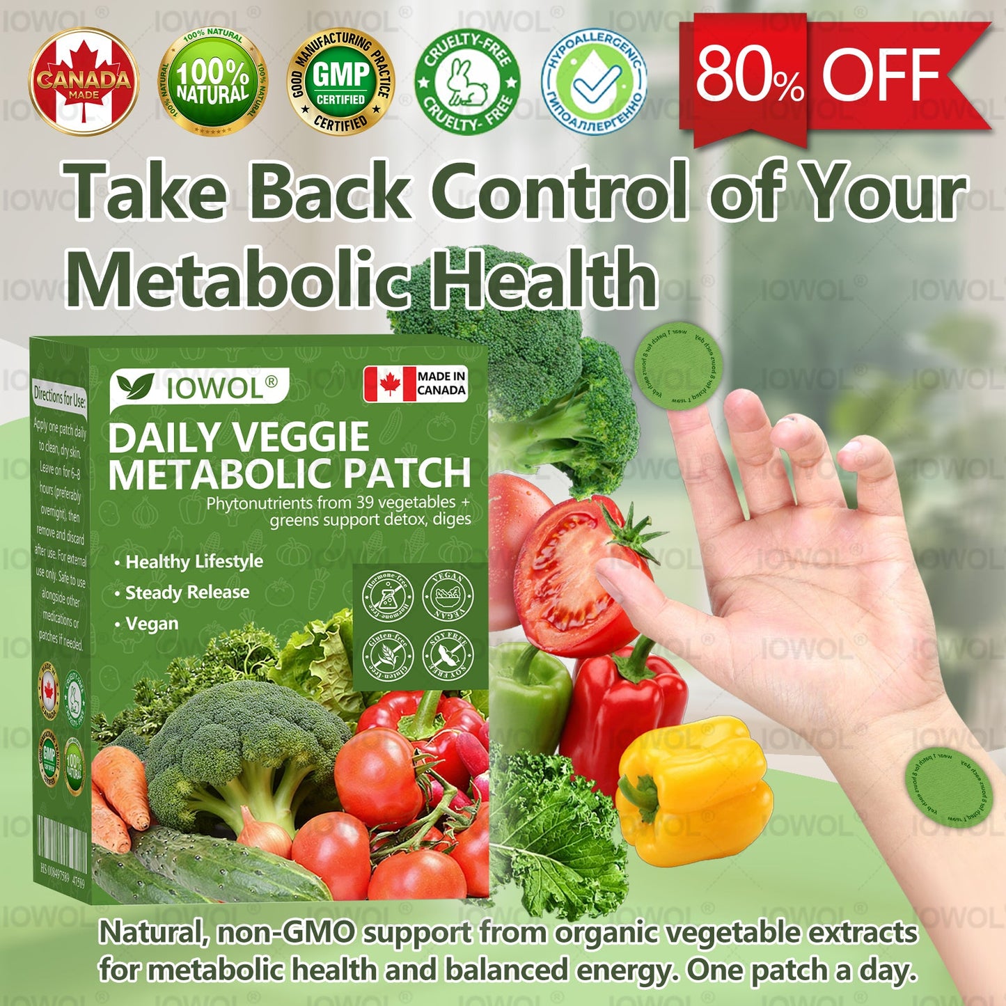 CA🥦𝐎𝐟𝐟𝐢𝐜𝐢𝐚𝐥 𝐒𝐭𝐨𝐫𝐞 | 𝐈𝐎𝐖𝐎𝐋® 𝐃𝐚𝐢𝐥𝐲 𝐕𝐞𝐠𝐞𝐭𝐚𝐛𝐥𝐞 𝐌𝐞𝐭𝐚𝐛𝐨𝐥𝐢𝐜 𝐏𝐚𝐭𝐜𝐡 𝐮𝐬𝐞𝐬 𝐨𝐫𝐠𝐚𝐧𝐢𝐜 𝐯𝐞𝐠𝐞𝐭𝐚𝐛𝐥𝐞 𝐞𝐱𝐭𝐫𝐚𝐜𝐭𝐬 𝐚𝐧𝐝 𝐩𝐡𝐲𝐭𝐨𝐧𝐮𝐭𝐫𝐢𝐞𝐧𝐭𝐬 𝐟𝐫𝐨𝐦 𝟑𝟗 𝐯𝐞𝐠𝐞𝐭𝐚𝐛𝐥𝐞𝐬 + 𝐠𝐫𝐞𝐞𝐧𝐬 𝐭𝐨 𝐬𝐮𝐩𝐩𝐨𝐫𝐭 𝐝𝐞𝐭𝐨𝐱, 𝐝𝐢𝐠𝐞𝐬𝐭𝐢𝐨𝐧 & 𝐦𝐞𝐭𝐚𝐛𝐨𝐥𝐢𝐜 𝐫𝐞𝐬𝐞𝐭, 𝐚𝐧𝐝 𝐛𝐨𝐨𝐬𝐭 𝐞𝐧𝐞𝐫𝐠𝐲 𝐟𝐨𝐫 𝐚𝐥𝐥-𝐝𝐚𝐲 𝐰𝐞𝐥𝐥𝐧𝐞𝐬𝐬.