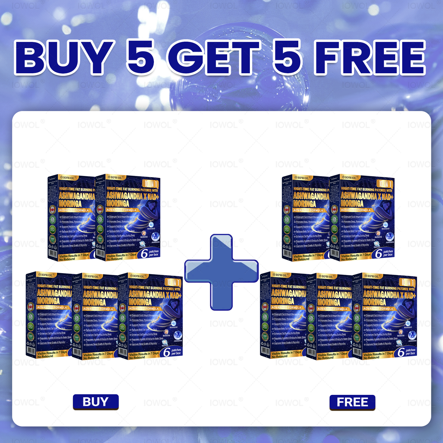 CA IOWOL ® NIGHT-TIME FAT BURNING PATCHES! ZERO PILLS & ZERO WASTE & ZERO STRUGGLE & 50% RESULTS.