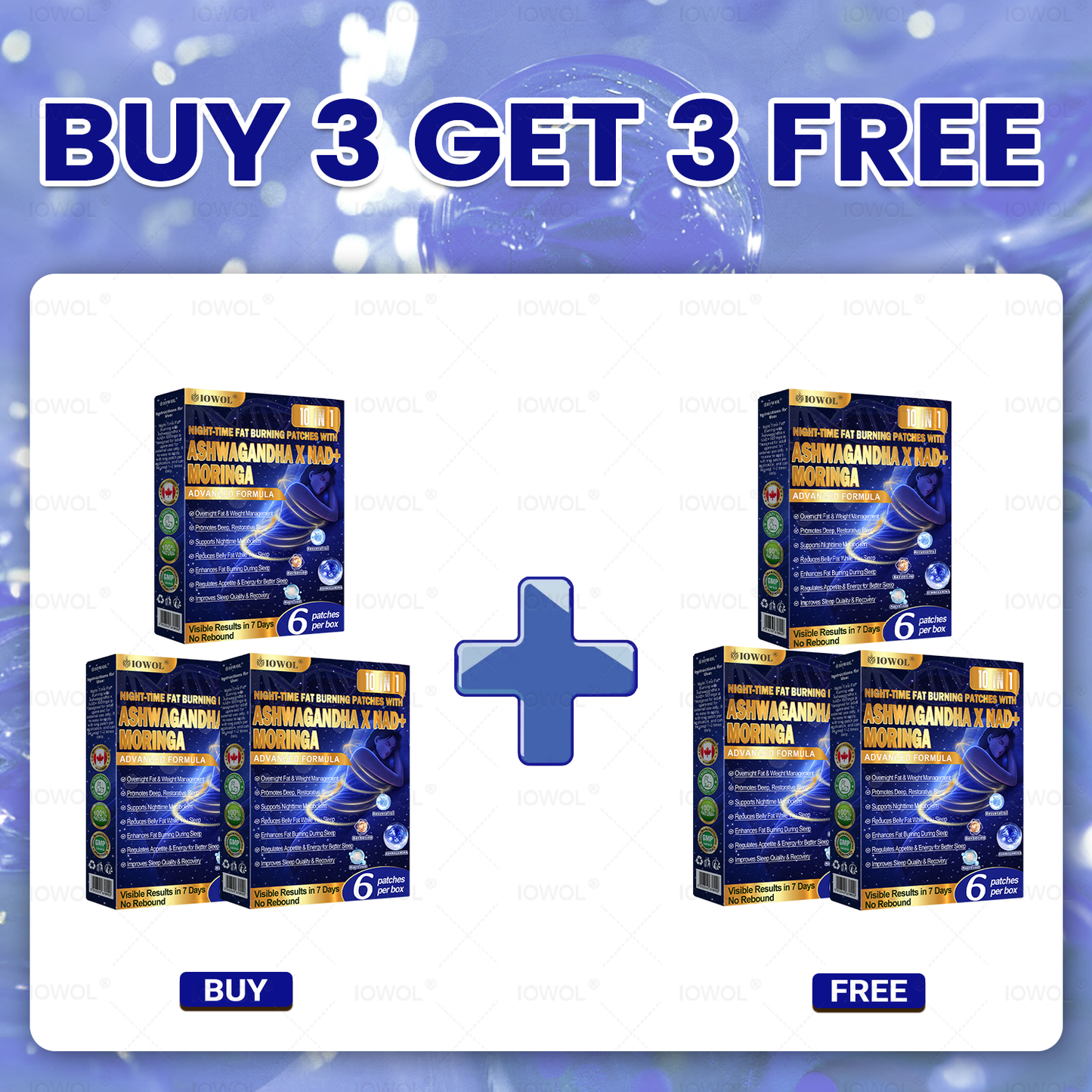 CA IOWOL ® NIGHT-TIME FAT BURNING PATCHES! ZERO PILLS & ZERO WASTE & ZERO STRUGGLE & 50% RESULTS.