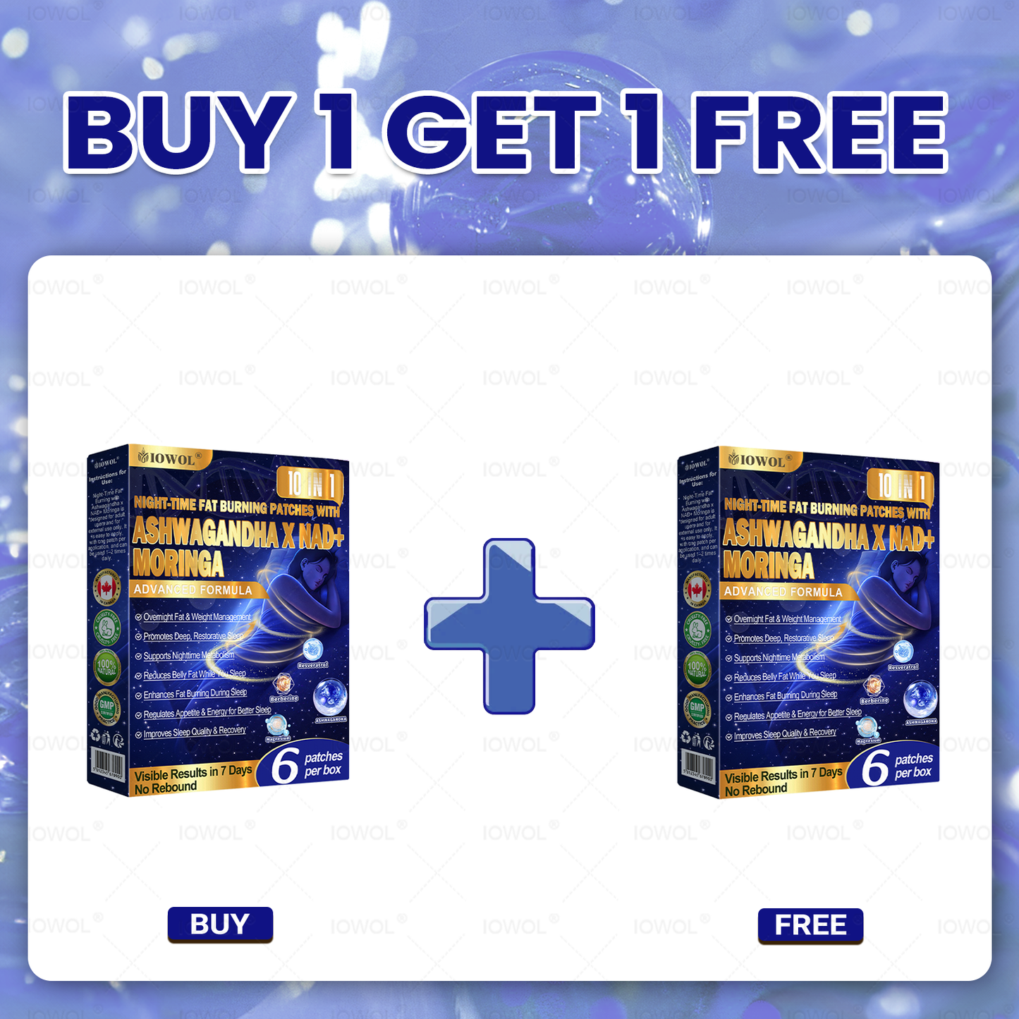 CA IOWOL ® NIGHT-TIME FAT BURNING PATCHES! ZERO PILLS & ZERO WASTE & ZERO STRUGGLE & 50% RESULTS.